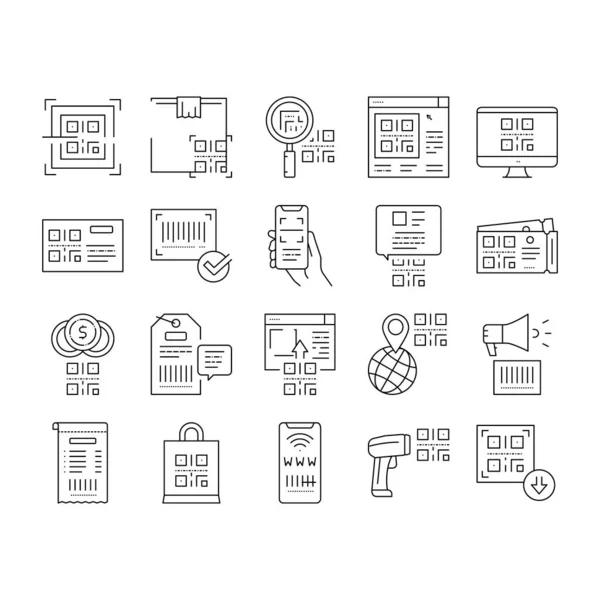 Vector de conjunto de iconos de colección de identificación de código Qr . — Vector de stock