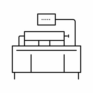 coca baskı makinesi çizgisi vektör illüstrasyonu