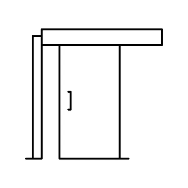 Schuifdeur lijn pictogram vector illustratie — Stockvector
