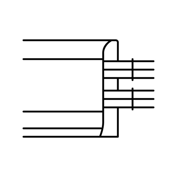 Tendido de cables en la línea de zócalo icono ilustración vector — Vector de stock