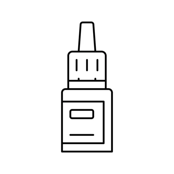 Medicina gotas botella línea icono vector ilustración — Vector de stock