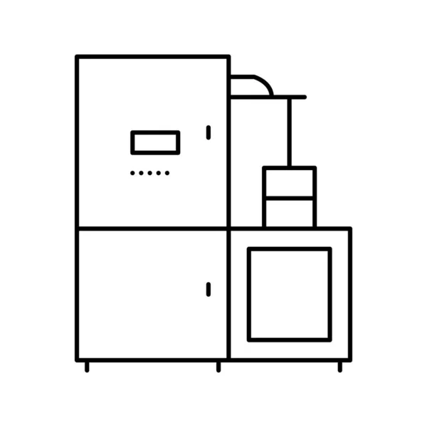 Choklad fabrik maskin linje ikon vektor illustration — Stock vektor