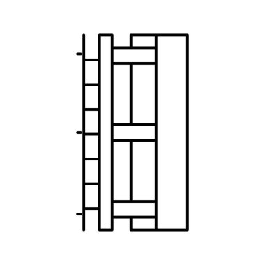Duvar yalıtım tabakası ikon vektör illüstrasyonuName