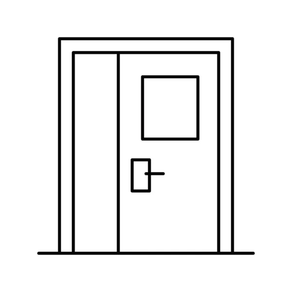 Metall dörr linje ikon vektor illustration — Stock vektor