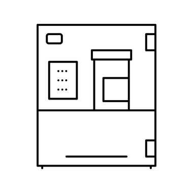 ilaç fabrikası makine hattı ikon vektör çizimi