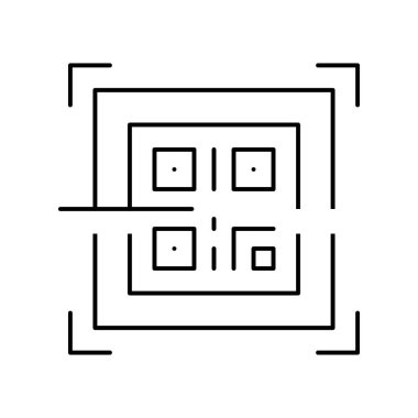 qr kod satırı simgesi taranıyor izole edilmiş illüstrasyon