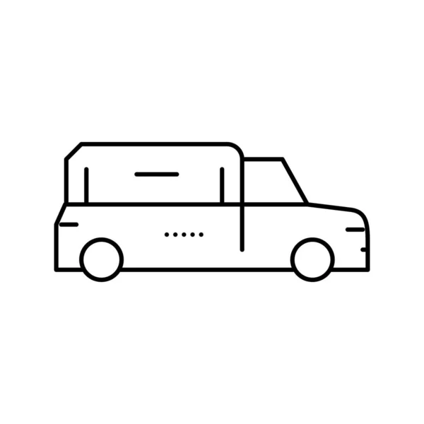 Lijkwagen auto lijn pictogram vector geïsoleerde illustratie — Stockvector