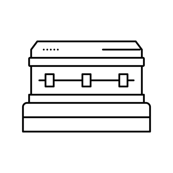 Enterrement cercueil ligne icône vecteur isolé illustration — Image vectorielle