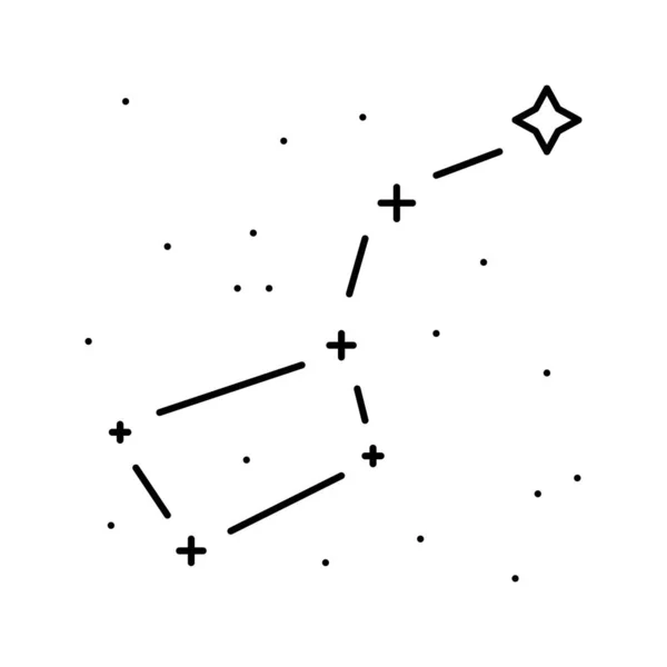 Nagy dipper csillagkép vonal ikon vektor illusztráció — Stock Vector