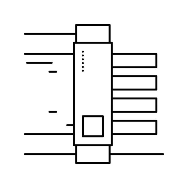 Papier gesneden apparatuur lijn pictogram vector illustratie — Stockvector