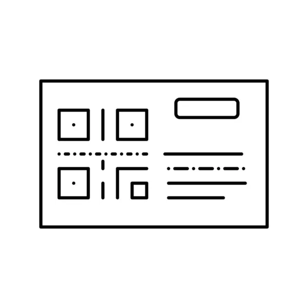 Barcode auf Transportfahrkarte Linie Symbol Vektor isolierte Abbildung — Stockvektor