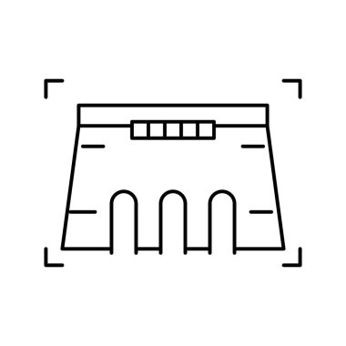 Baraj modelleme çizgisi vektör illüstrasyon işareti