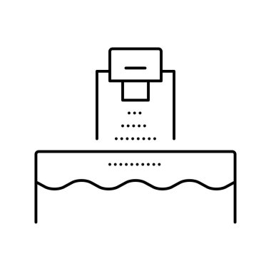 çamaşır makinesi satır simgesi vektör çizimi