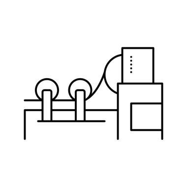 kağıt rulo sistem çizgisi vektör çizimi