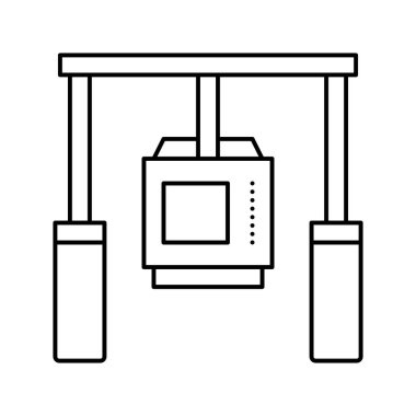 kamera anti-şok aracı satır vektör illüstrasyonu