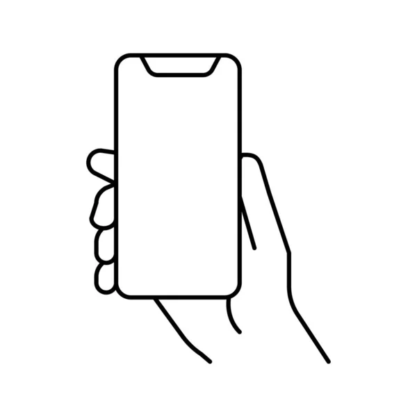 Línea de teléfono móvil icono vector ilustración — Vector de stock