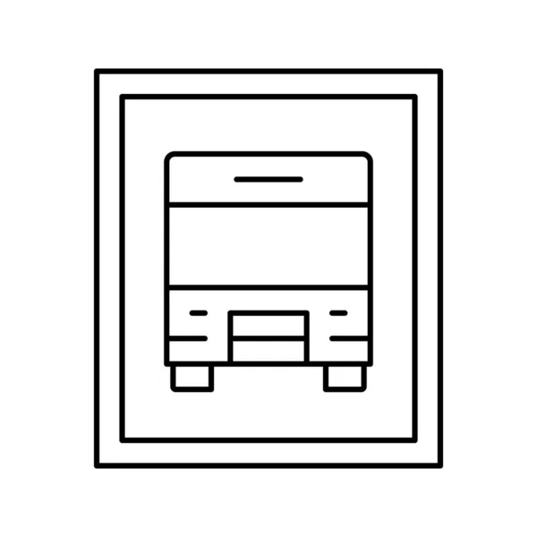 Bushaltestelle Zeichen Linie Symbol Vektor Illustration — Stockvektor