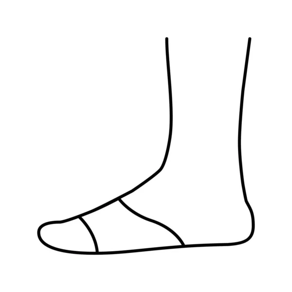Dedo do pé capa meia linha ícone vetor isolado ilustração — Vetor de Stock