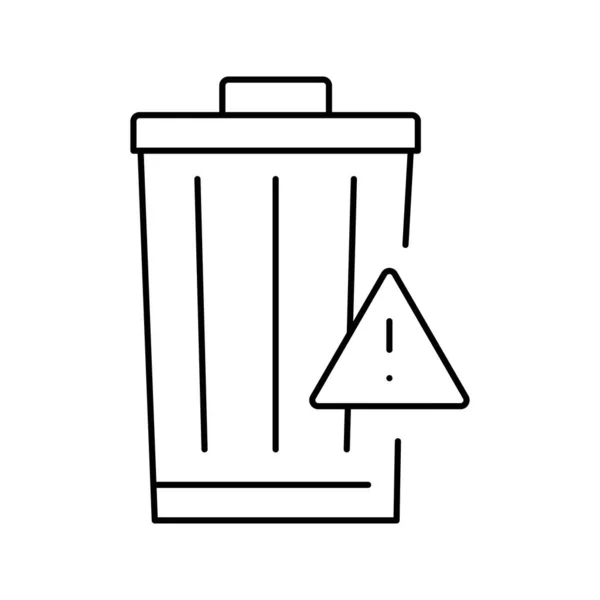 Cestino linea icona vettore illustrazione segno — Vettoriale Stock