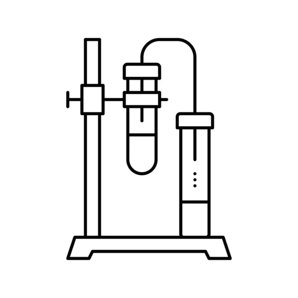 Stativ und Klemme mit Vektor-Icon der Rohrleitung — Stockvektor