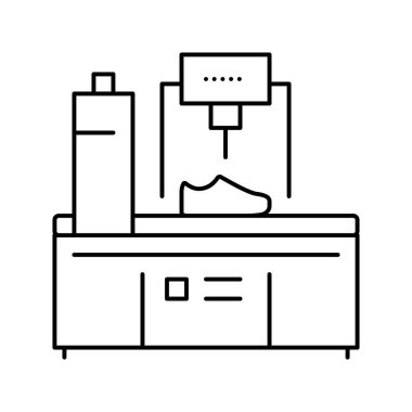 ayakkabı yapan ekipman hattı ikon vektör çizimi