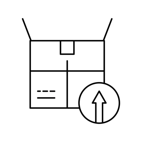 Emballage linéaire économie ligne icône vectoriel illustration — Image vectorielle