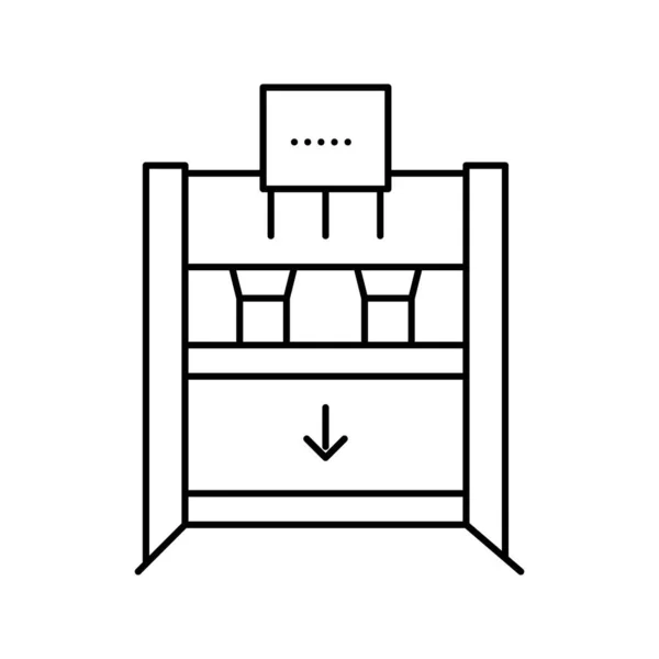 Sperrholz Kaltpresse Ausrüstung Linie Symbol Vektor Illustration — Stockvektor