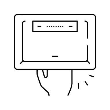 manikür ultraviyole lamba aygıt çizgisi ikon vektör çizimi