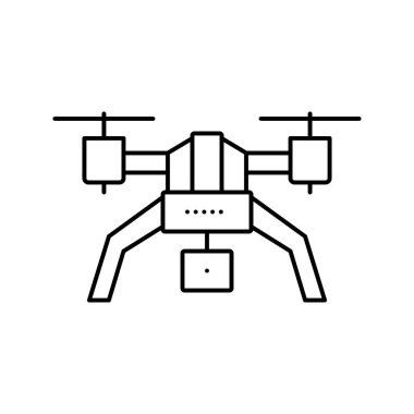 Fotoğraf makinesi çizgisi ikon vektör illüstrasyonlu İHA