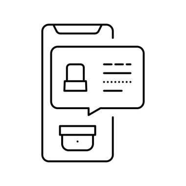 güvenlik uygulaması ileti çizgisi simgesi izole edilmiş illüstrasyon