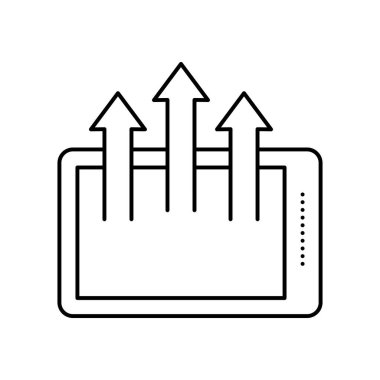tablet aygıt okları satır simgesi çizimi