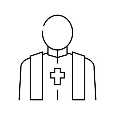 Papaz çizgisi simgesi vektörü çizimi izole etti