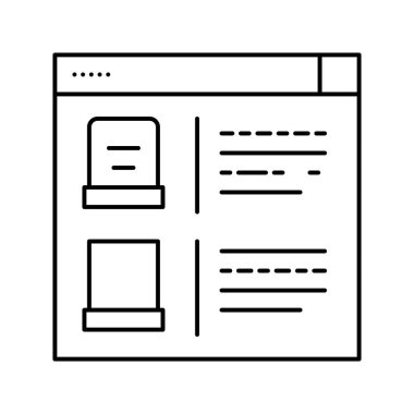 tombstone internet depolama hattı simgesi vektör izole çizimi