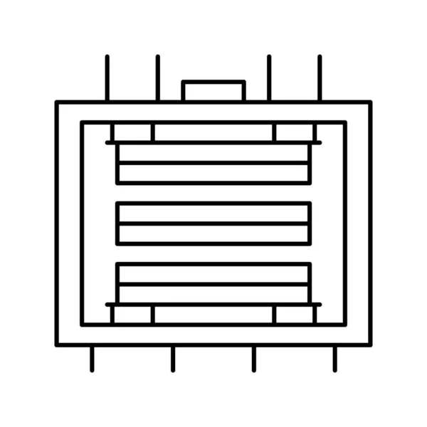 Fábrica de madera contrachapada equipo industrial línea icono vector ilustración — Archivo Imágenes Vectoriales