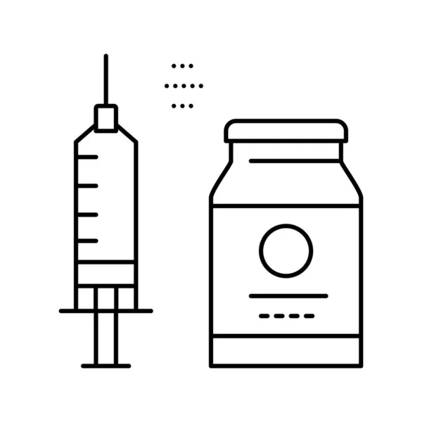 Medikamente Impfstoff Linie Symbol Vektor Illustration — Stockvektor