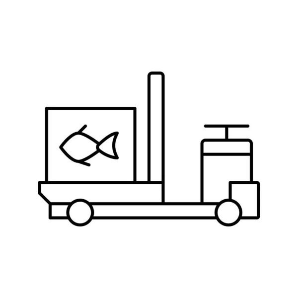 Illustration vectorielle d'icône de ligne de transport de thon — Image vectorielle