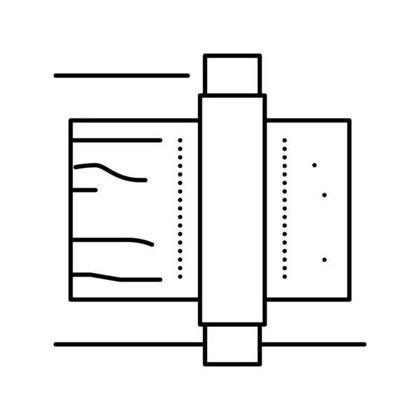 Molienda máquina de madera línea icono vector ilustración — Archivo Imágenes Vectoriales