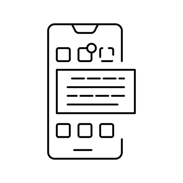 Tasks on phone display line icon vector illustration — Stock Vector