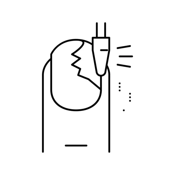 Иллюстрация вектора иконок линии шлифования ногтей — стоковый вектор