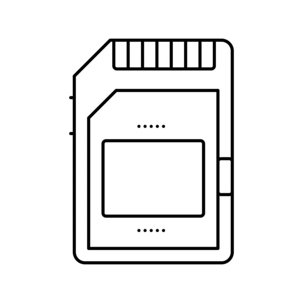 Memory card line icon vector illustration — Stock Vector