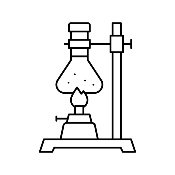 Quemador hirviendo química línea líquida icono vector aislado ilustración — Vector de stock