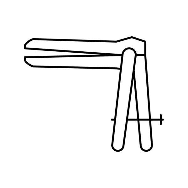 Gynäkologie Stuhl Linie Symbol Vektor Illustration Zeichen — Stockvektor