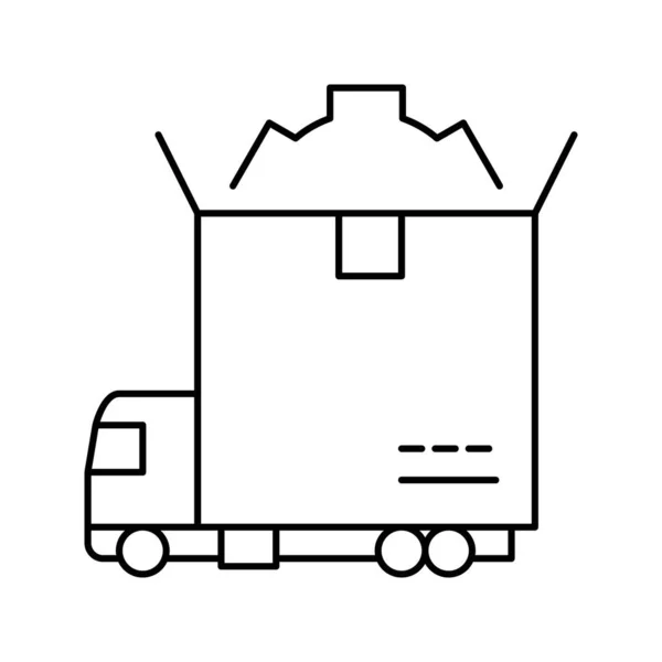 Prodotto linea di trasporto merci icona vettoriale illustrazione — Vettoriale Stock