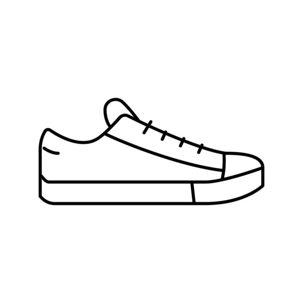 Кросівки взуттєва лінія значок вектор чорна ілюстрація — стоковий вектор