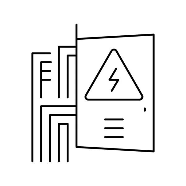 Schakelbord box lijn pictogram vector illustratie — Stockvector