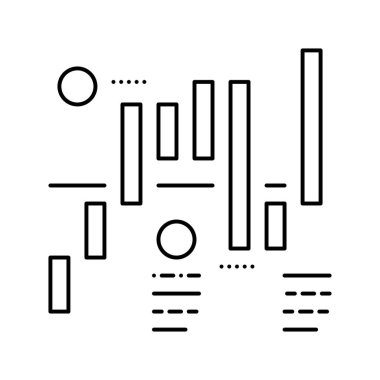 çalışma ve düşünme beyin çizgisi ikon vektör çizimi