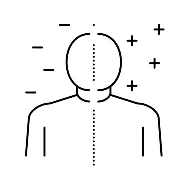 bipolar bozukluk çizgisi ikon vektör çizimi