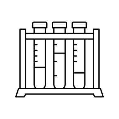 test tübü raf çizgisi simgesi vektörü izole çizimi