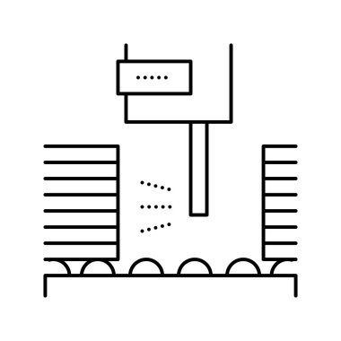 yağlı ahşap ahşap makine hattı ikon vektör çizimi