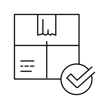 onaylanmış dağıtım hattı simgesi vektörü siyah illüstrasyon